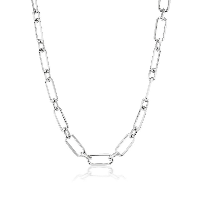 Necklaces and pendants with lock and key designs for a symbolic gesture-Gwyneth Large Sterling Silver Chain Necklace - 20"