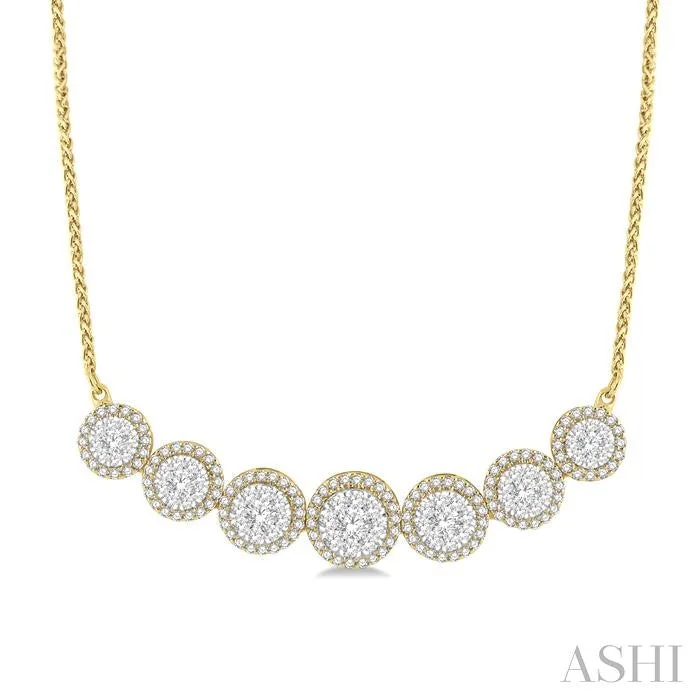 Unique necklaces and pendants with artistic shapes for a creative, one-of-a-kind design-HALO LOVEBRIGHT DIAMOND NECKLACE