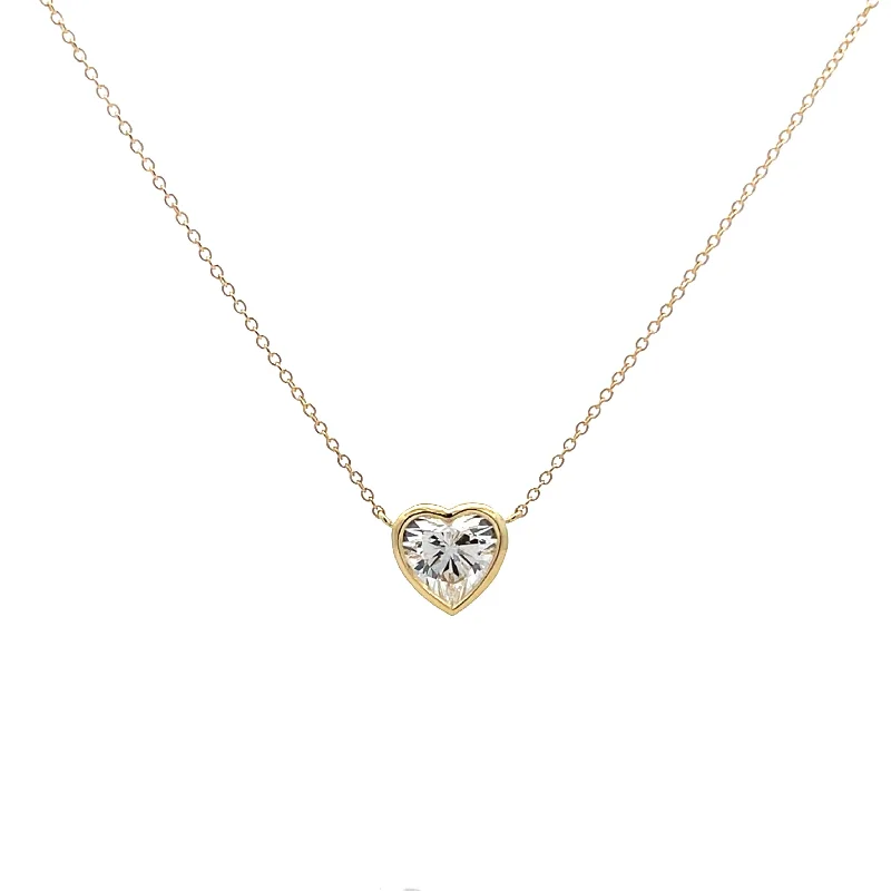 Unique necklaces and pendants with artistic shapes for a creative, one-of-a-kind design-Heart Diamond Pendant Necklace