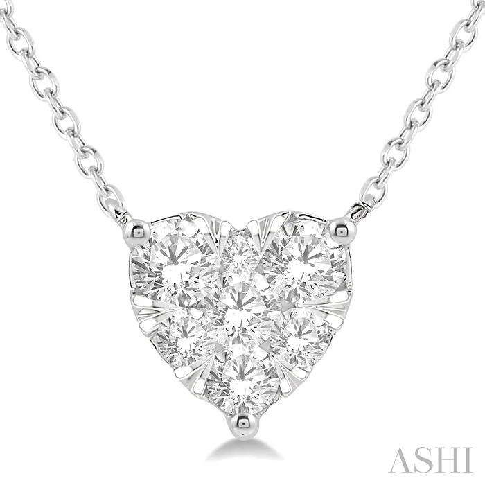 Beautiful necklaces and pendants with geometric shapes for a modern, artistic design-HEART SHAPE LOVEBRIGHT ESSENTIAL DIAMOND PENDANT