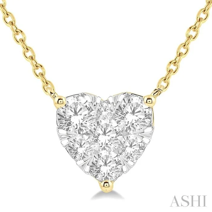 Stunning necklaces and pendants with ruby and diamond combinations for a luxurious effect-HEART SHAPE LOVEBRIGHT ESSENTIAL DIAMOND PENDANT