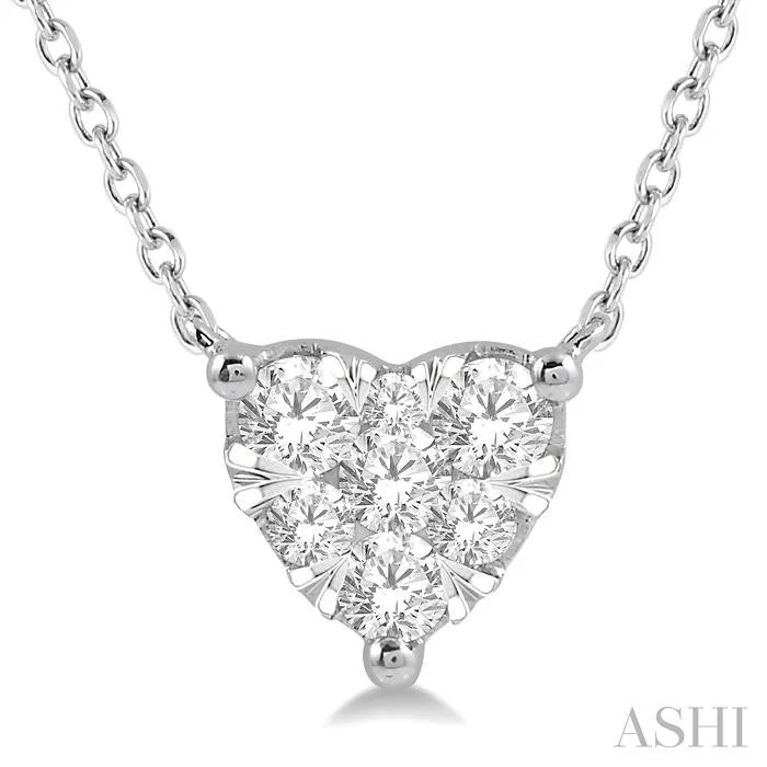 Best necklaces and pendants with oval pendants for a classic, elegant shape-HEART SHAPE LOVEBRIGHT ESSENTIAL DIAMOND PENDANT