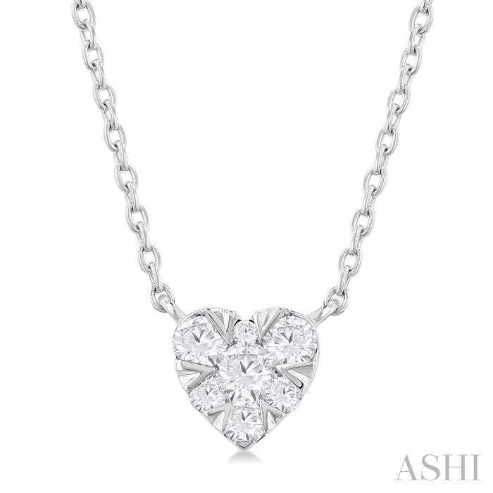 Best necklaces and pendants with butterfly wings for a delicate, graceful style-HEART SHAPE LOVEBRIGHT PETITE DIAMOND FASHION PENDANT