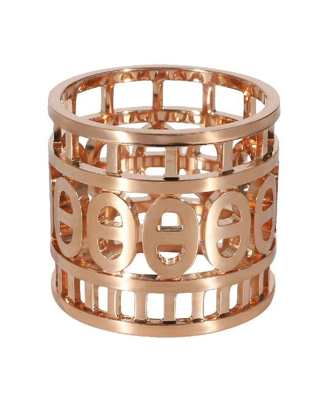 Rings with vine-wrapped bands for nature -Hermès Chaine D'Ancre Ring in 18K Rose Gold