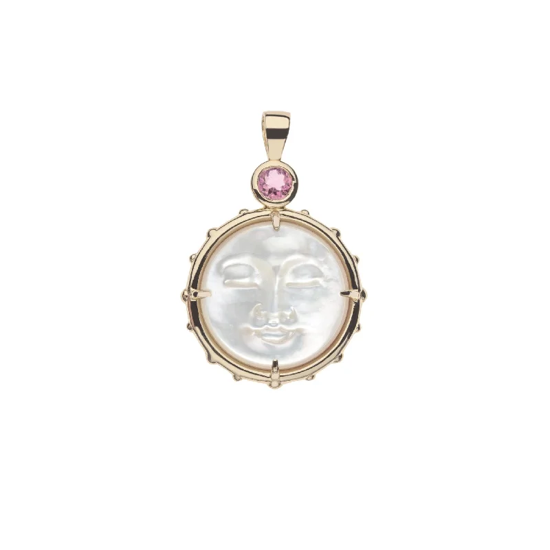 Necklaces and pendants with clear quartz for a pure and radiant look-Jane Win FOREVER Mother of Pearl Moon Face Pendant Necklace