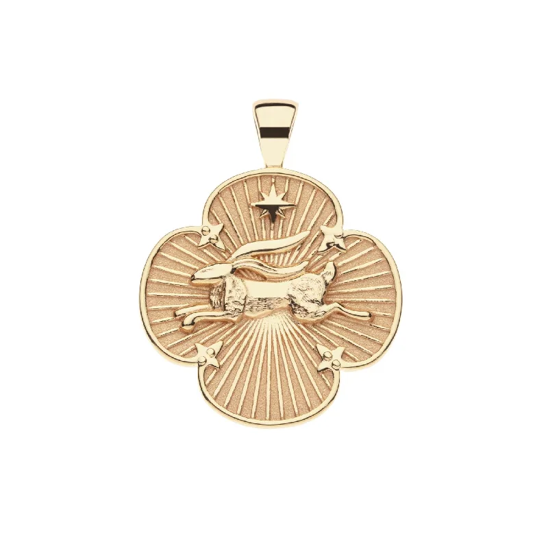 Best necklaces and pendants with intricate filigree for vintage-inspired elegance-Jane Win LUCKY Rabbit Quatrefoil Pendant Necklace