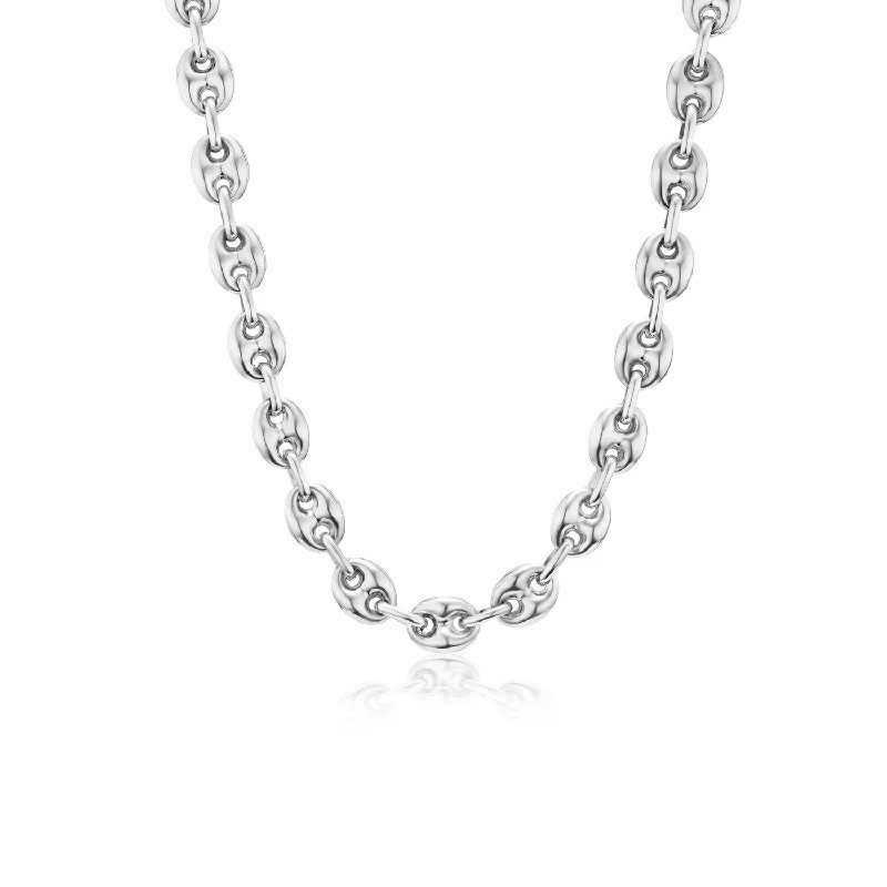 Best necklaces and pendants for weddings with matching designs for bride and groom-Large Puffy Mariner Link Necklace - 20 ½"