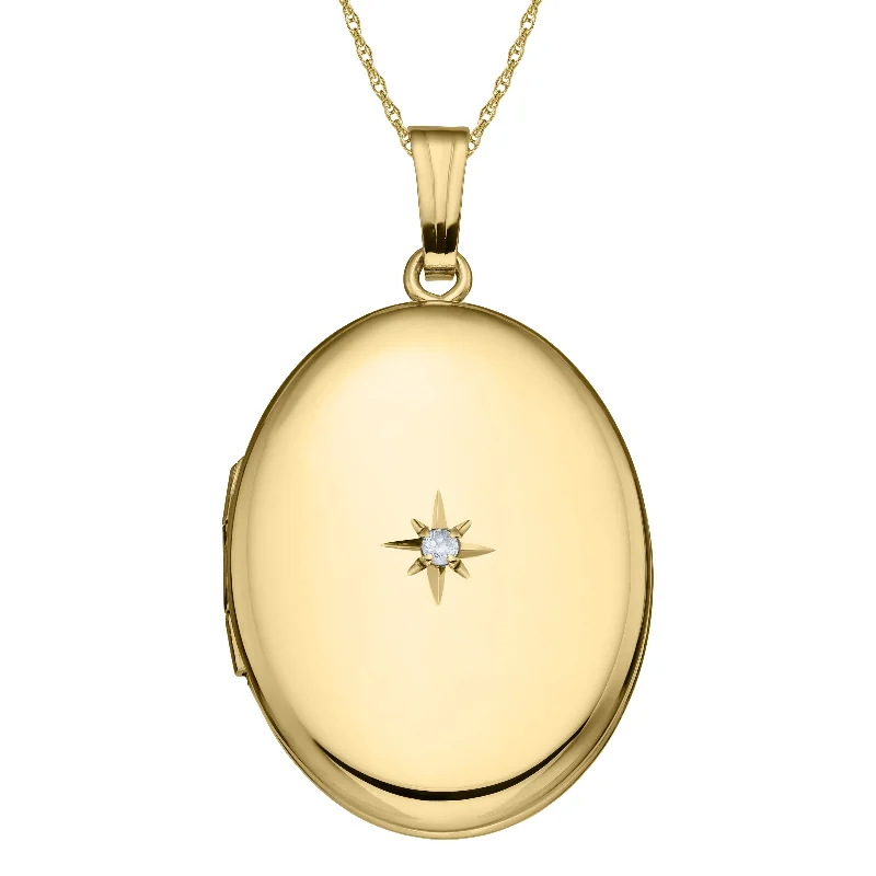 Best necklaces and pendants with matching earrings for a coordinated, elegant look-14K Gold Filled Diamond Oval Locket