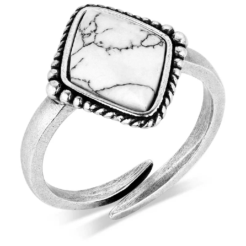 Rings with vintage-inspired rose-cut diamonds -Montana Silversmiths Blank Slate Open Ring