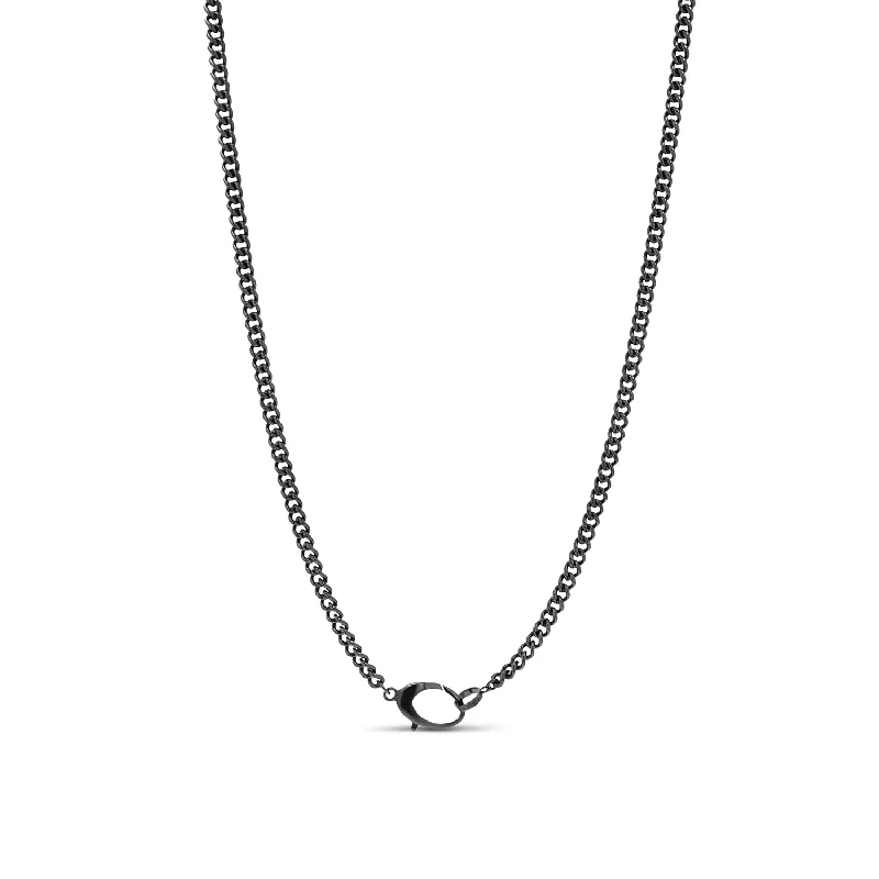 Beautiful necklaces and pendants with natural stones for an earthy, organic vibe-Mr. LOWE Men's Black Curb Chain Necklace - 18", 20", 22", 24"