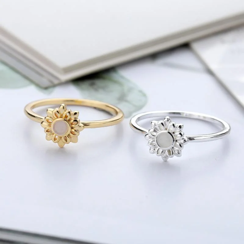 Rings with raw citrine for sunny charm -Opal Gemstone and Pearl Vintage Lotus Flower Ring in Stainless Steel