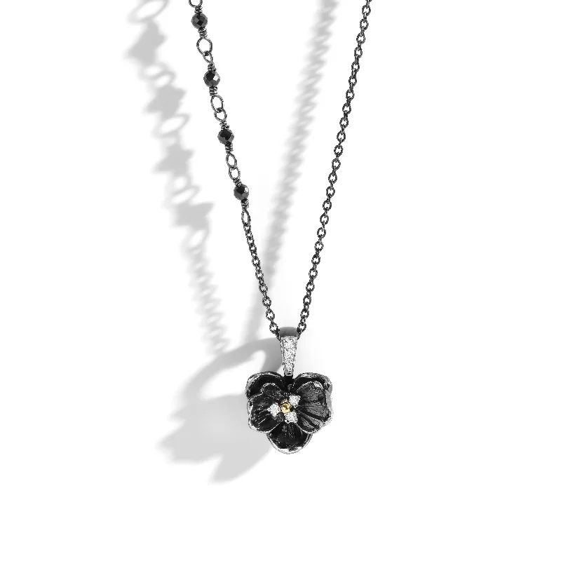 Necklaces and pendants with lotus flower designs for a spiritual, peaceful vibe-Orchid 11mm Necklace with Diamonds