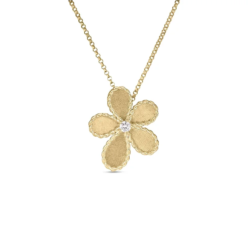 Beautiful necklaces and pendants with moon and star charms for a dreamy effect-Roberto Coin Jasmine Flower Necklace