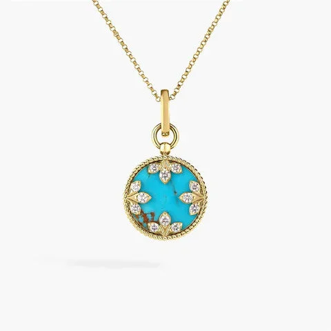 Best necklaces and pendants with infinity hearts for a romantic, eternal symbol-Roberto Coin Venetian Princess Turquoise And Diamond Necklace