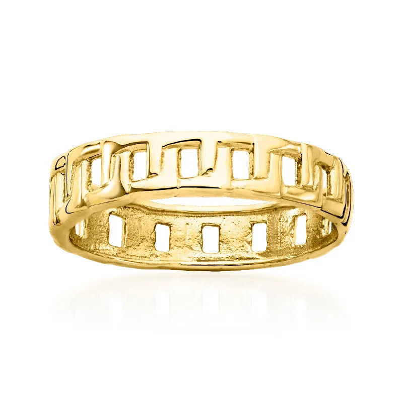 Rings with pave-set gemstones for brilliance -Ross-Simons 14kt Yellow Gold Link Ring