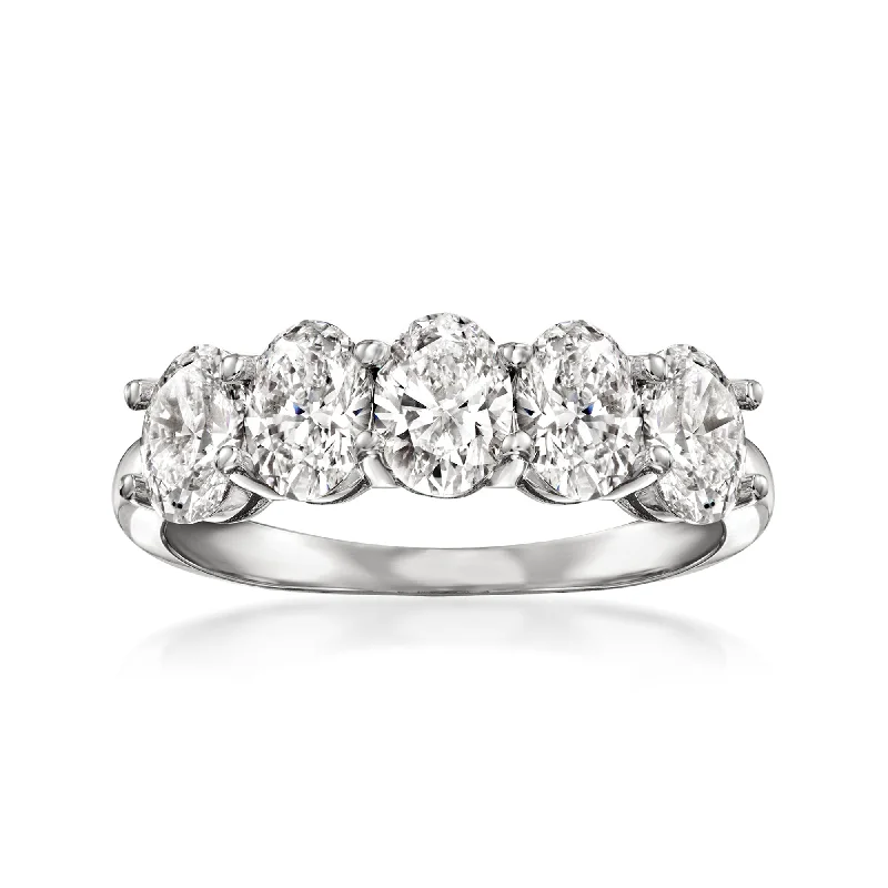 Rings with infinity loops for timeless love -Ross-Simons Lab-Grown Diamond 5-Stone Ring in 14kt White Gold