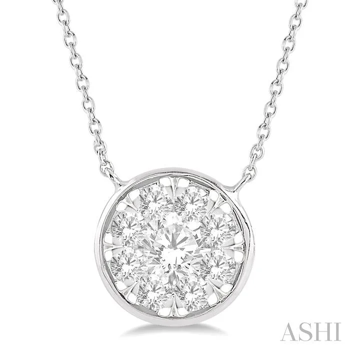 Elegant necklaces and pendants with gold chains for a chic, timeless appearance-ROUND SHAPE LOVEBRIGHT ESSENTIAL DIAMOND PENDANT