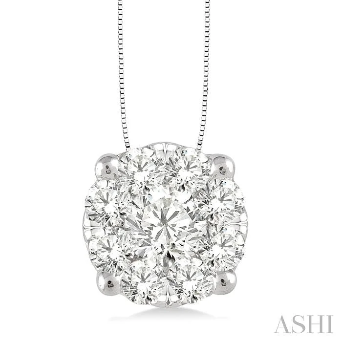 Unique necklaces and pendants with vintage-inspired designs for timeless appeal-ROUND SHAPE LOVEBRIGHT ESSENTIAL DIAMOND SOLITAIRE PENDANT