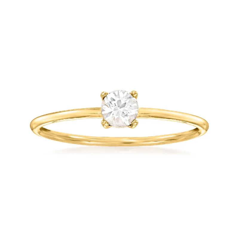 Gold rings with intricate celtic knot patterns -RS Pure by Ross-Simons White Sapphire Ring in 14kt Yellow Gold