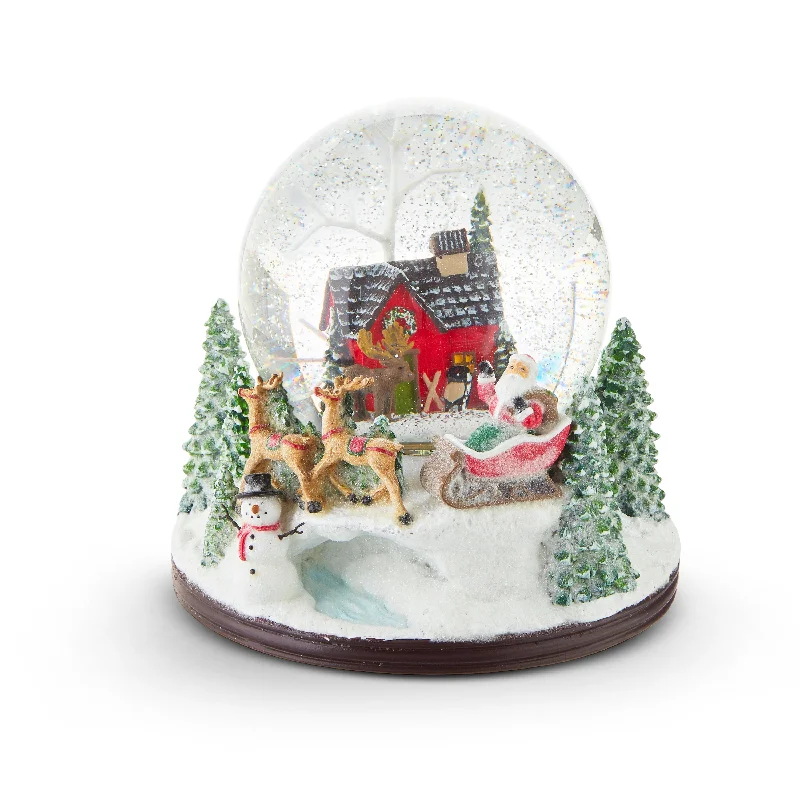 Necklaces and pendants with zodiac constellation designs for an astrological touch-Santa's Sleigh Musical Snow Globe