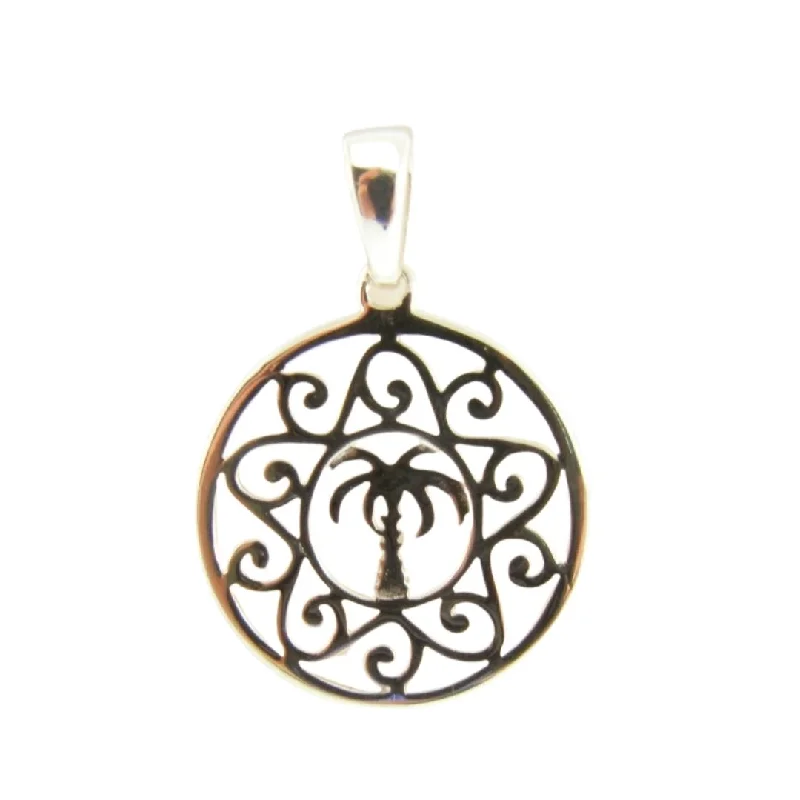 Necklaces and pendants with lock and key designs for a symbolic gesture-Sterling Palmetto Pendant