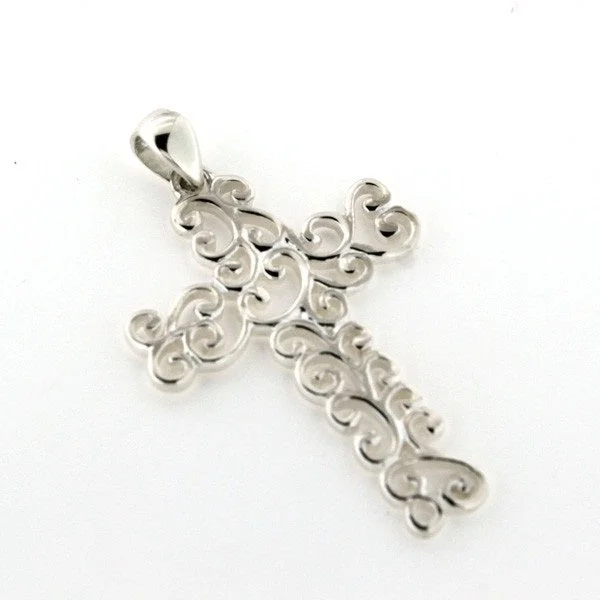 Beautiful necklaces and pendants with diamond halo settings for extra brilliance-Southern Gates Swirl Cross Pendant