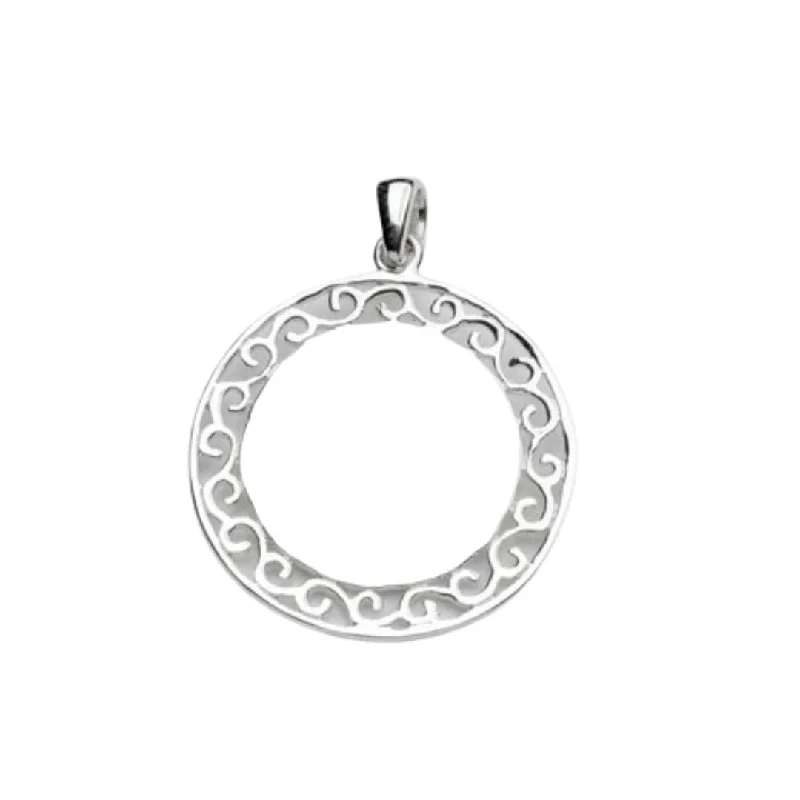 Necklaces and pendants with ocean-inspired designs for a refreshing, beachy feel-Round Engravable Gate Pendant