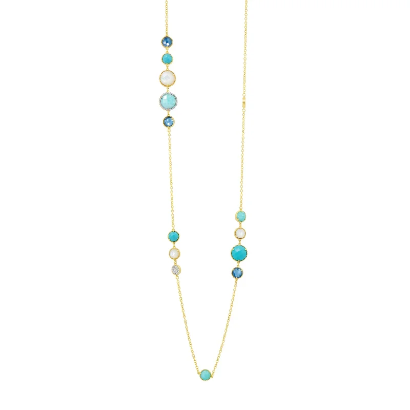 Unique necklaces and pendants with gemstones for a colorful and vibrant statement-Shades of Hope Long Chain Necklace