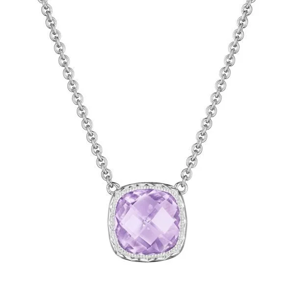 Necklaces and pendants with abstract shapes for a modern, creative appearance-SS (C)ROSE AMETHYST PENDANT ON CHAIN(10MM)