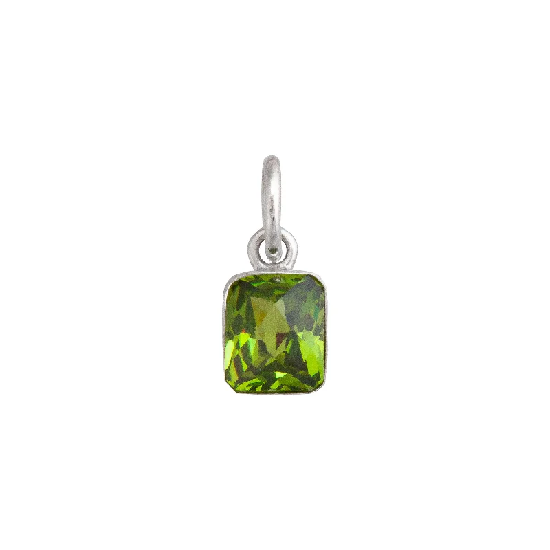 Best necklaces and pendants with butterfly pendants for a delicate, light style-Sterling Silver Lab Created Peridot Charm Pendant