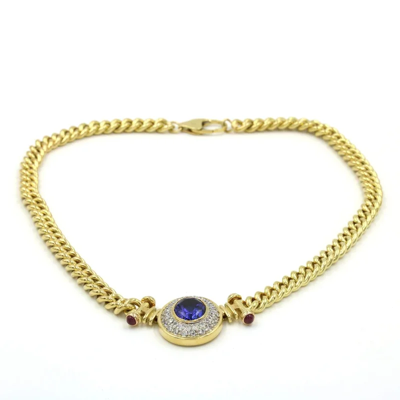 Necklaces and pendants with personalized charms for a custom piece of jewelry-Tanzanite And Diamond Necklace