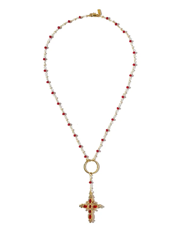 Best necklaces and pendants with infinity hearts for a romantic, eternal symbol-The Aalia Ruby Rosary