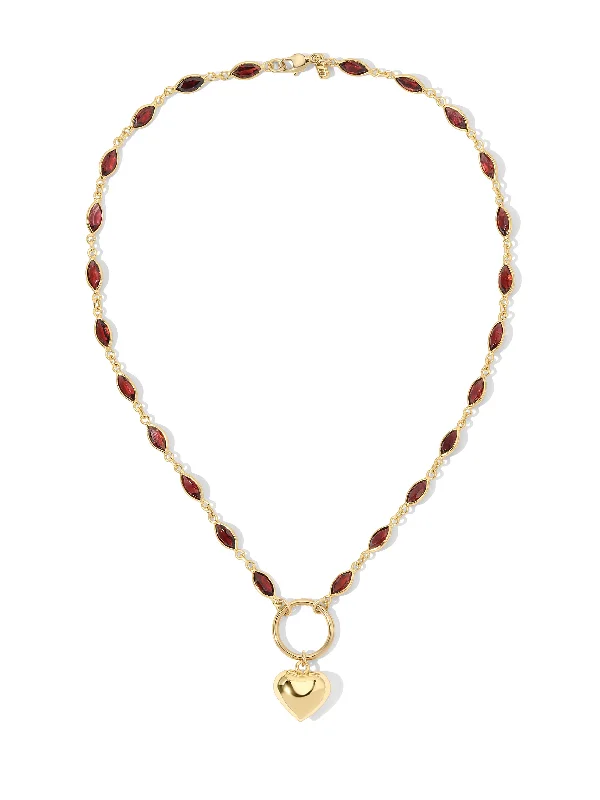 Best necklaces and pendants with heart-shaped designs for a romantic look-The Lia Heart Choker - Ruby