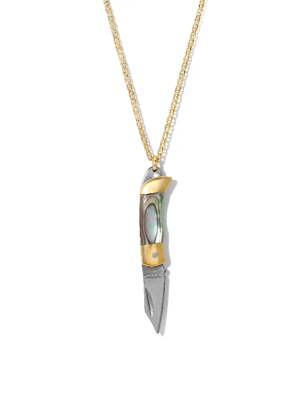 Best necklaces and pendants with vintage coin pendants for a unique accessory-The Pocket Knife Necklace - Abalone