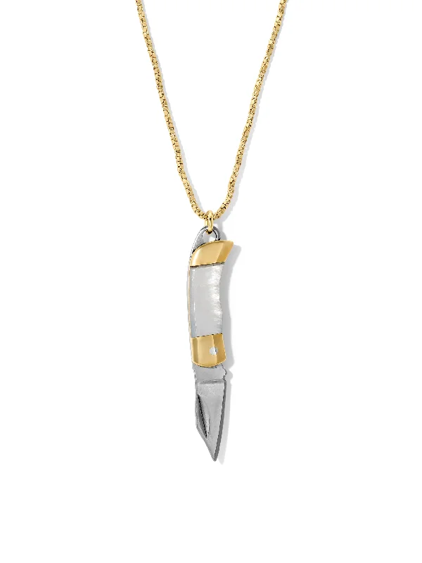 Best necklaces and pendants with glowing moonstone for an ethereal glow-The Pocket Knife Necklace - Bone