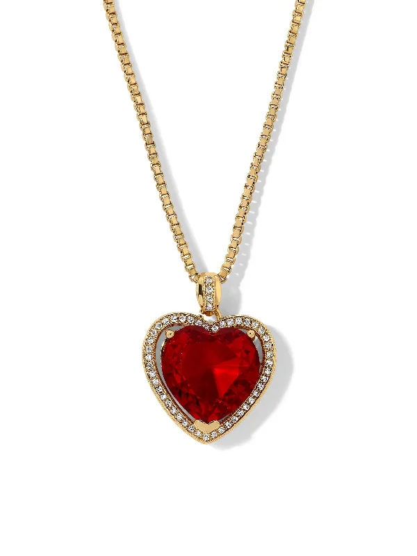 Necklaces and pendants with lock and key designs for a symbolic gesture-The Ruby Heart Necklace