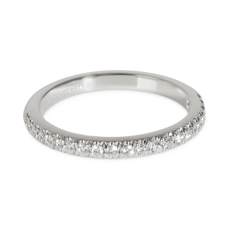 Rings with tourmaline gems for bold hues -Tiffany & Co. Soleste Half Eternity Band in Platinum 0.17 CTW