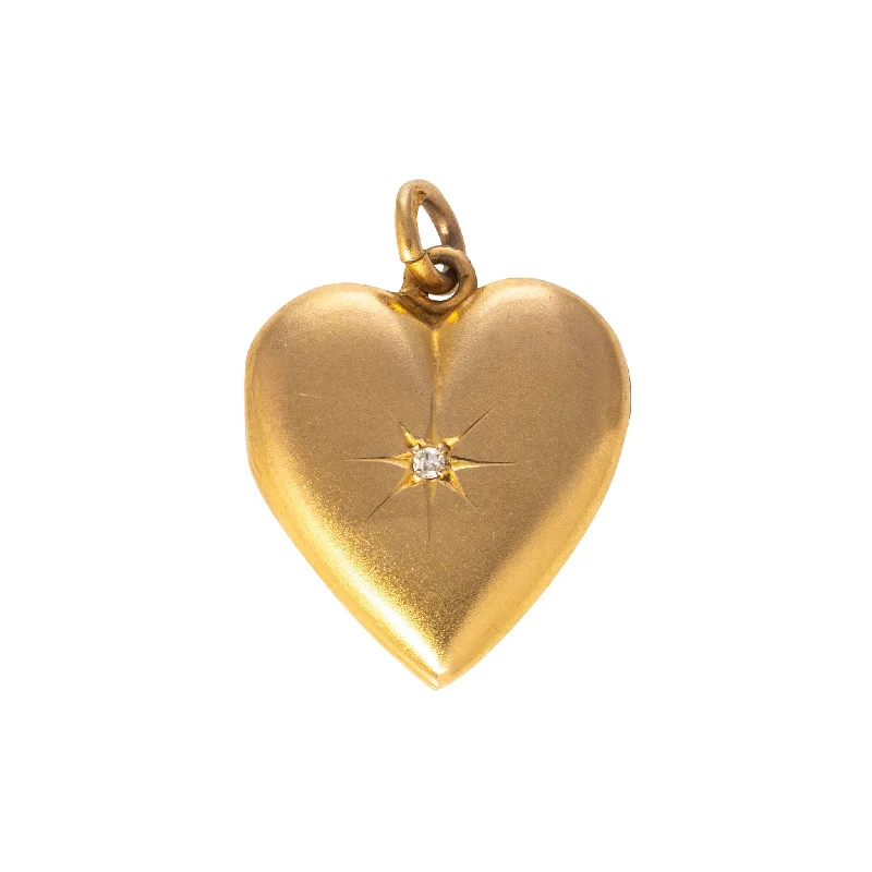 Beautiful necklaces and pendants with layered chains for a fashionable, chic look-Victorian Diamond 10K Gold Matte Heart Locket Charm