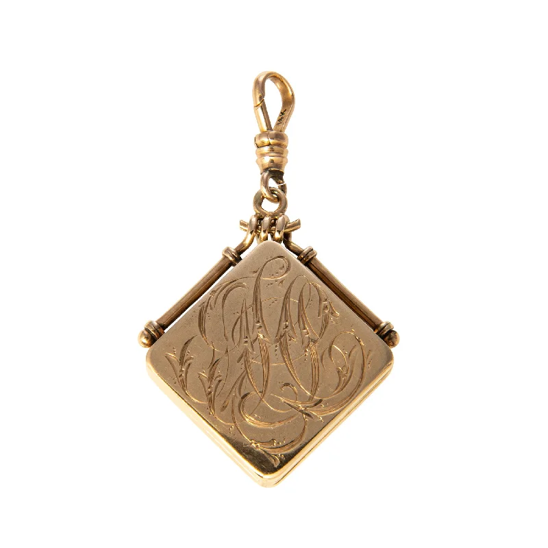 Best necklaces and pendants with minimalist pendants for a sleek, understated look-Victorian Engraved 10K Gold Locket Fob Pendant