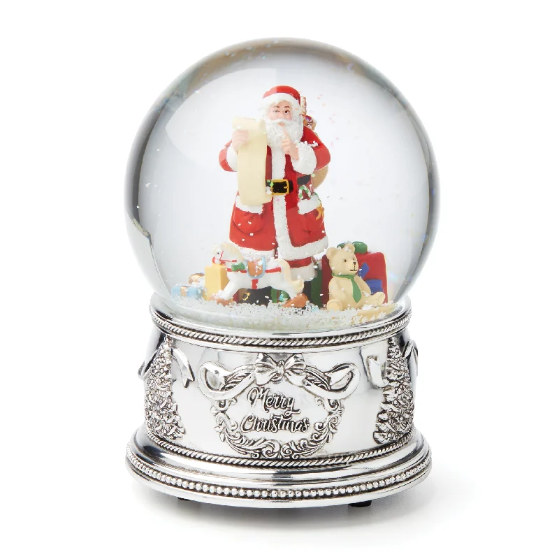 Best necklaces and pendants with intricate beadwork for a bohemian-inspired look-Winter Traditions Santa Musical Snow Globe