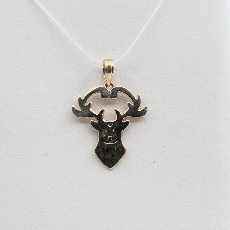 Personalized necklaces and pendants with initials for a customized and meaningful gift-Yellow Gold Stag Pendant