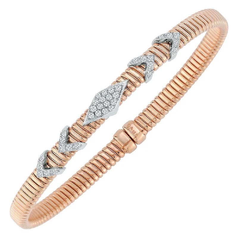 Best bangle bracelets with enamel floral patterns for a delicate and feminine touch-18K ROSE GOLD DIAMOND FLEX BRACELET 0.50CTW