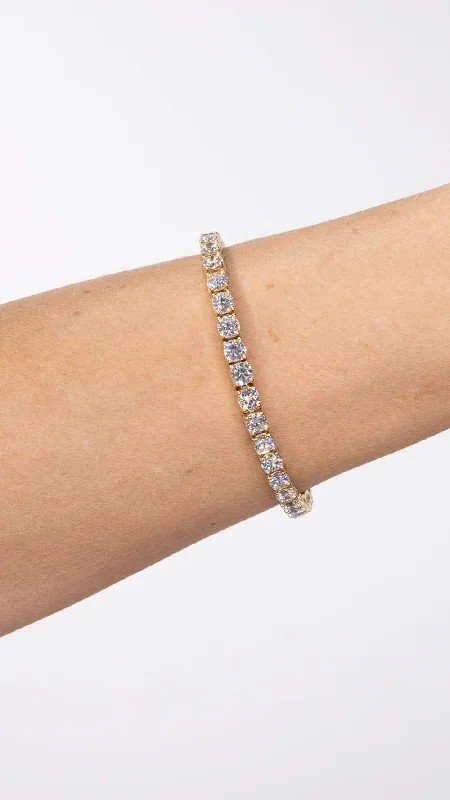 Thin bangle bracelets with mixed metals for a contemporary and versatile look-10.54ct F+ VS+ Lab Diamond Tennis Bracelet