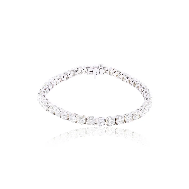 Stainless steel bangle bracelets with polished finishes for a sleek and durable design-18K WHITE GOLD DIAMOND TENNIS BRACELET 11.83CTW