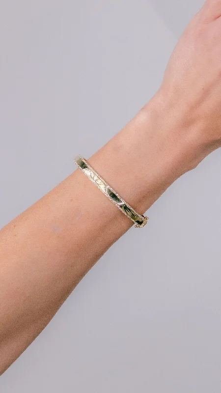 Best bangle bracelets with stacked designs for a trendy and fashionable look-14k Yellow Gold ID Bangle