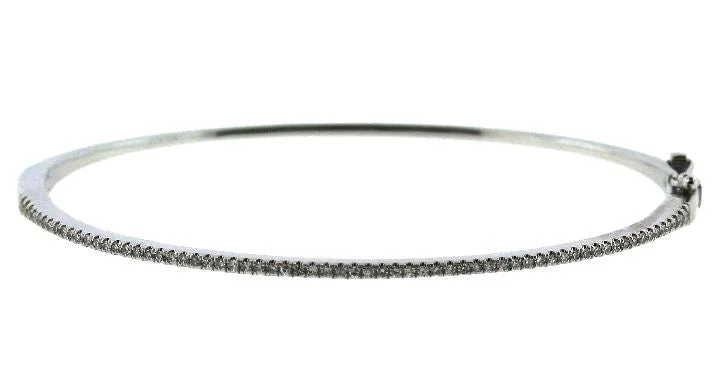 Elegant bangle bracelets with diamond-shaped stones for a sophisticated look-14W Diamond Bangle with Box Catch and Figure 8 Safety