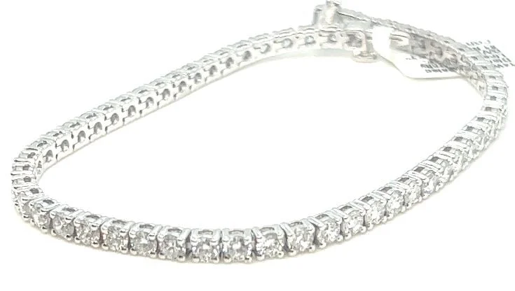 Best bangle bracelets with braided designs for a textured and sophisticated look-14W Lab Created RBC Diamond Eternity Line Bracelet F-G/VS 5.12cts tw 7"