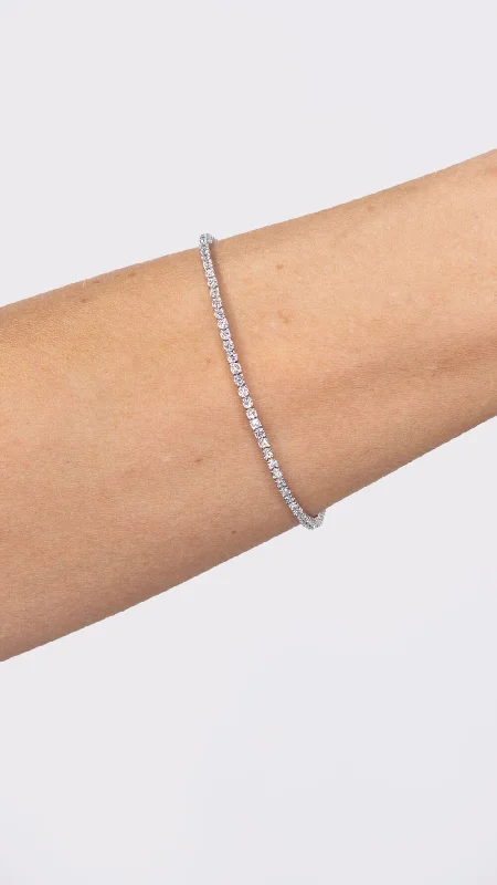 Best bangle bracelets with minimalist silver designs for a timeless, versatile look-2.00ct F+ VS+ Lab Diamond Tennis Bracelet 14k White Gold