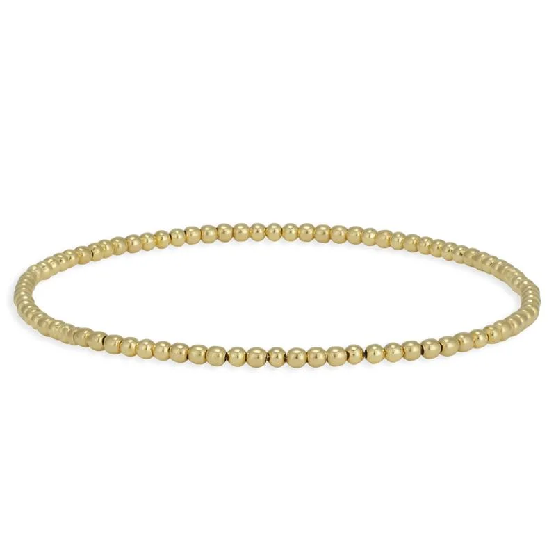 Best bangle bracelets with minimalist silver designs for a timeless, versatile look-2mm Plain Beaded Bracelet