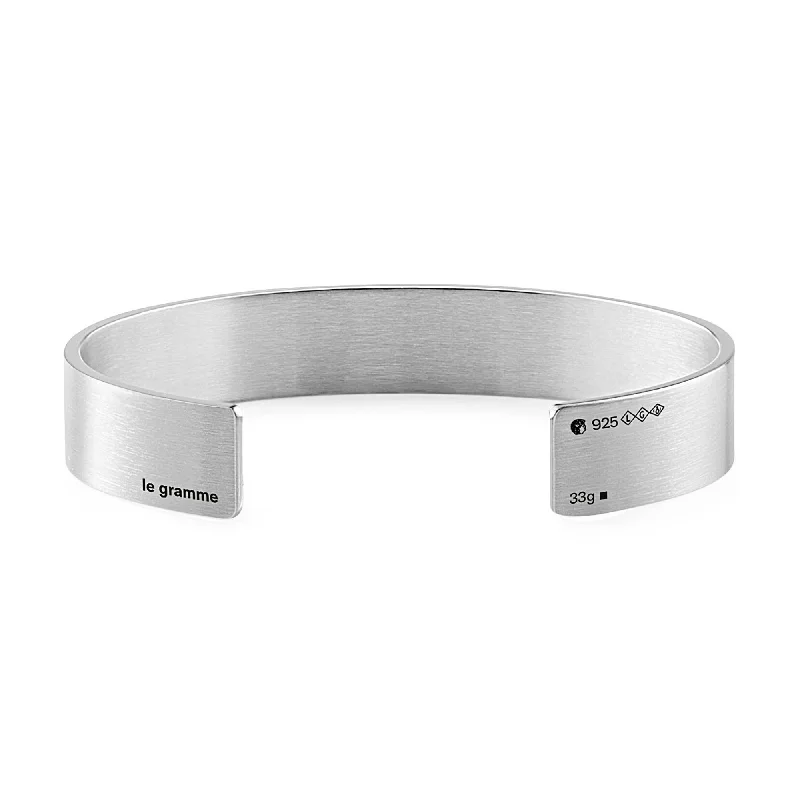 Best bangle bracelets with durable enamel finishes for long-lasting wear and vibrant colors-LE GRAMME MEN'S 33G STERLING SILVER SATIN CUFF BRACELET